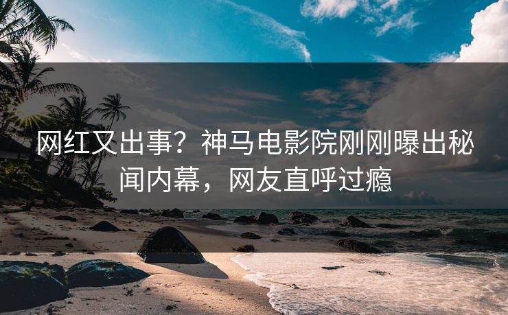 网红又出事？神马电影院刚刚曝出秘闻内幕，网友直呼过瘾