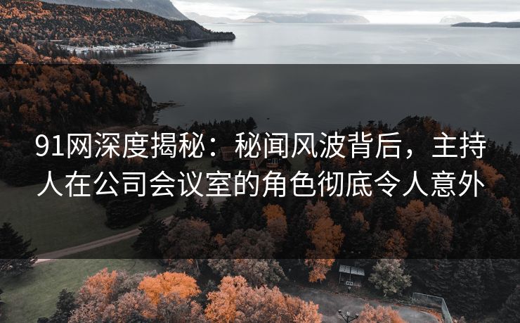 91网深度揭秘：秘闻风波背后，主持人在公司会议室的角色彻底令人意外